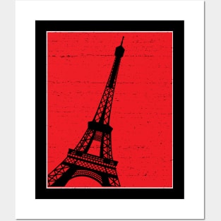 red paris eiffel tower Posters and Art